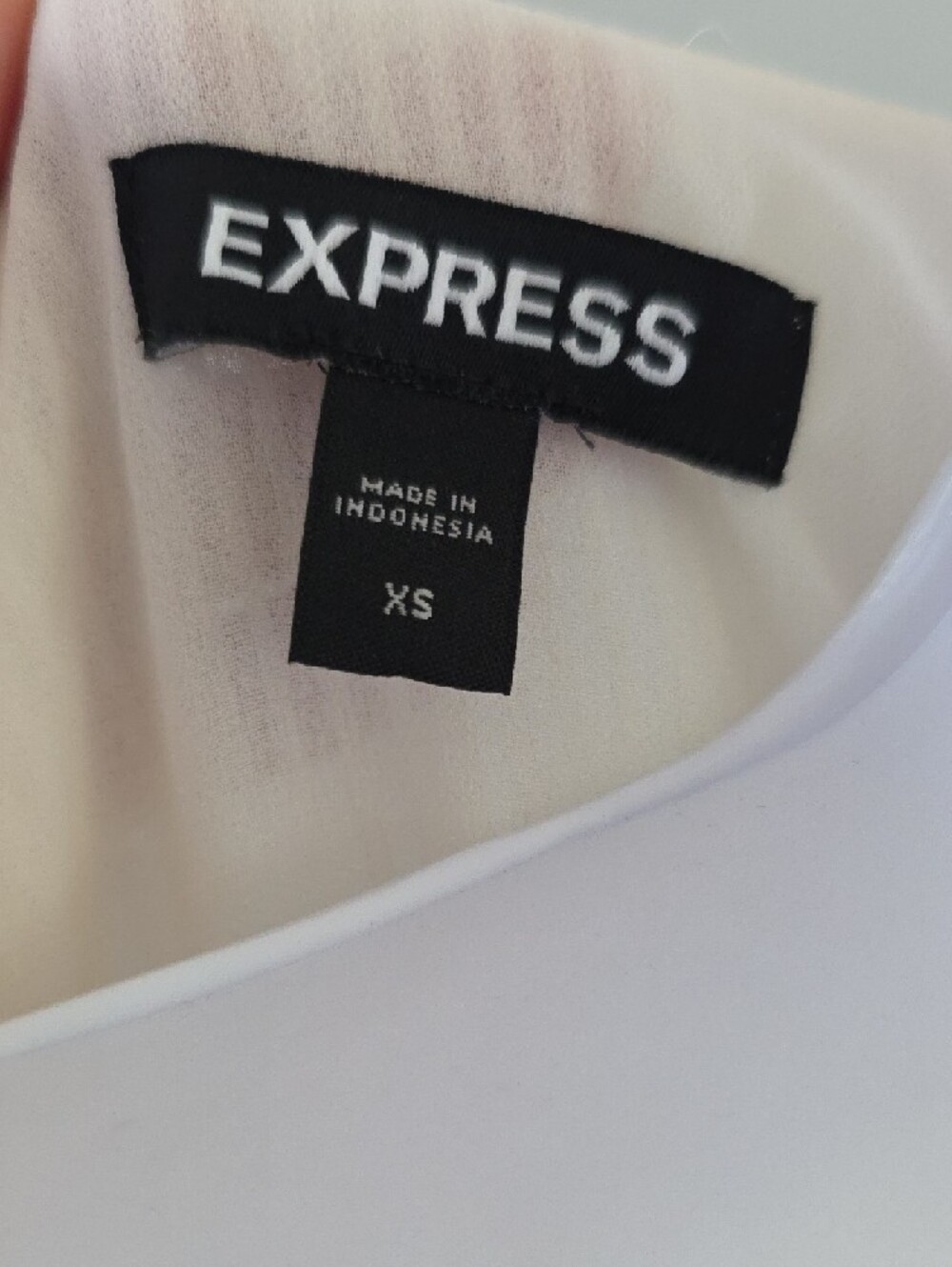 Express Cream Ruffle Wrap-Front Blouse - Picture 2 of 7